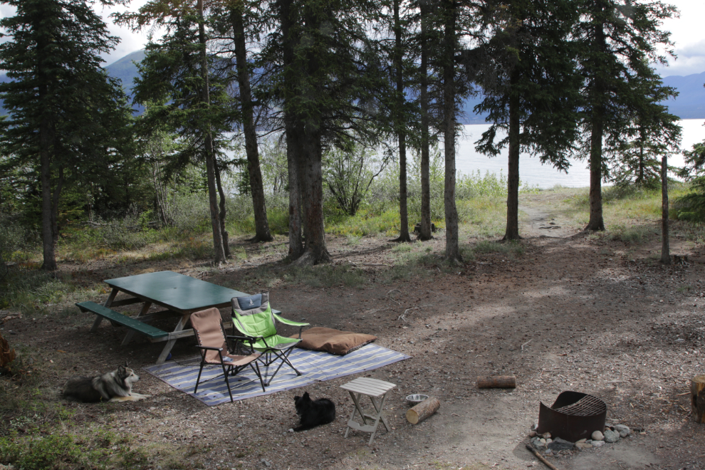 Lakefront site #9 at Congdon Creek Campground, Yukon.