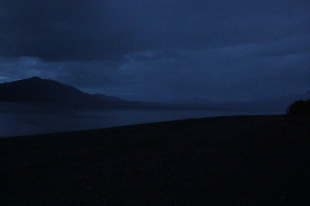 Midnight on a stormy night at Kluane Lake, Yukon