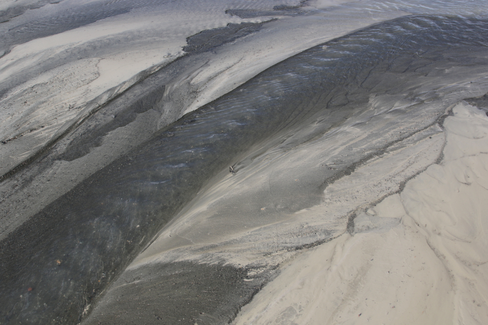 Water and sand patterns at Congdon Creek, Yukon.