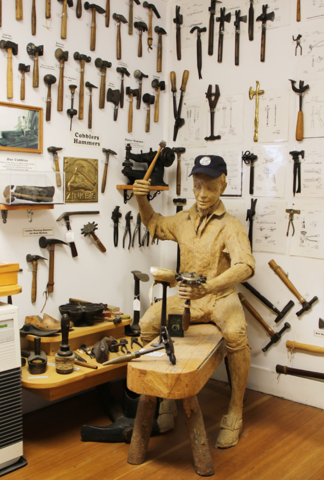 The cobbler at the Hammer Museum in Haines, Alaska