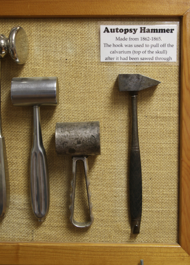 An autopsy hammer at the Hammer Museum in Haines, Alaska