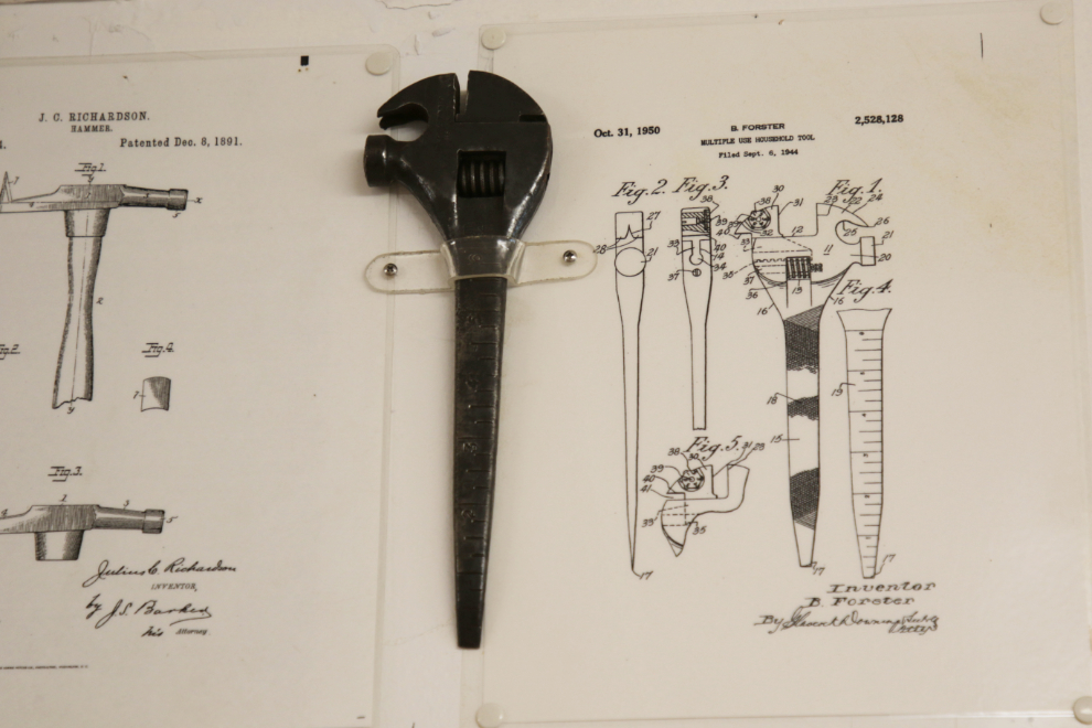 A 1944 multi-tool with hammer at the Hammer Museum in Haines, Alaska