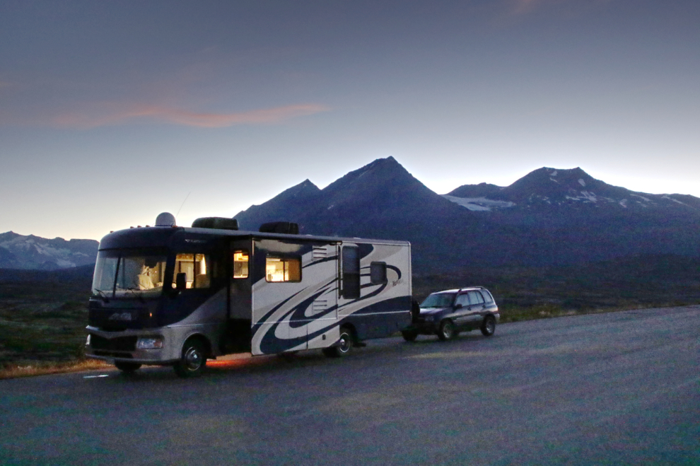 RV boondocking at the Haines Summit.