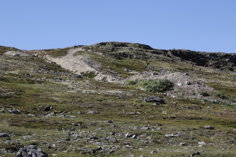 Mining exploration trench on Tina Creek Ridge, Haines Highway