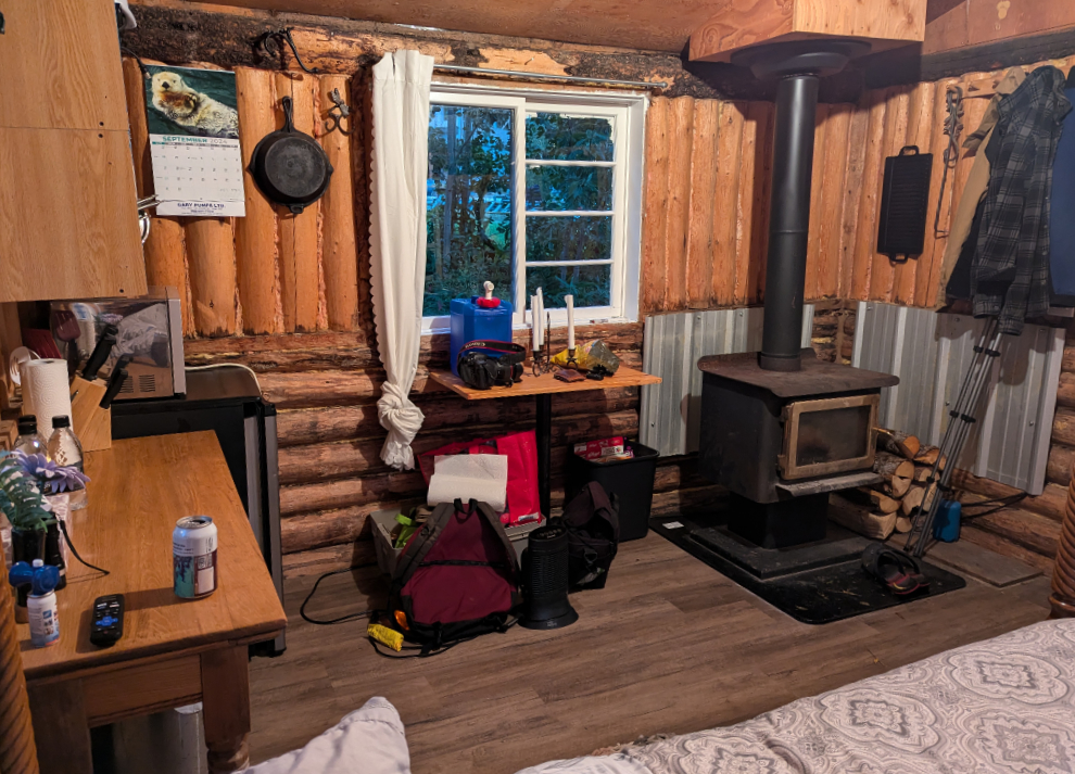 My cabin for the weekend at Atlin, BC.