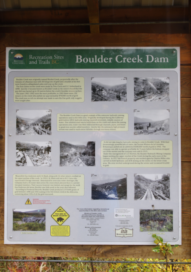 The Boulder Dam Recreation Site, Atlin, BC.