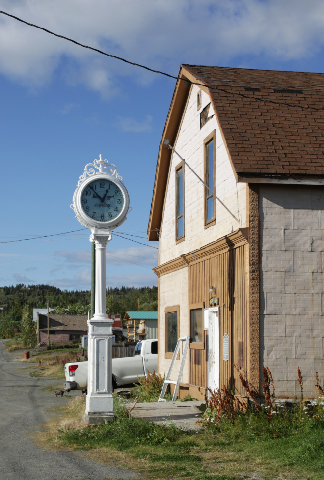 Jeweller Jules Eggert's clock in Atlin, BC.