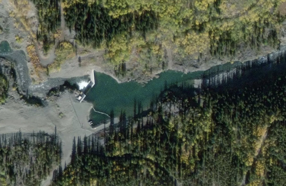 Dam on Pine Creek, Atlin, BC.