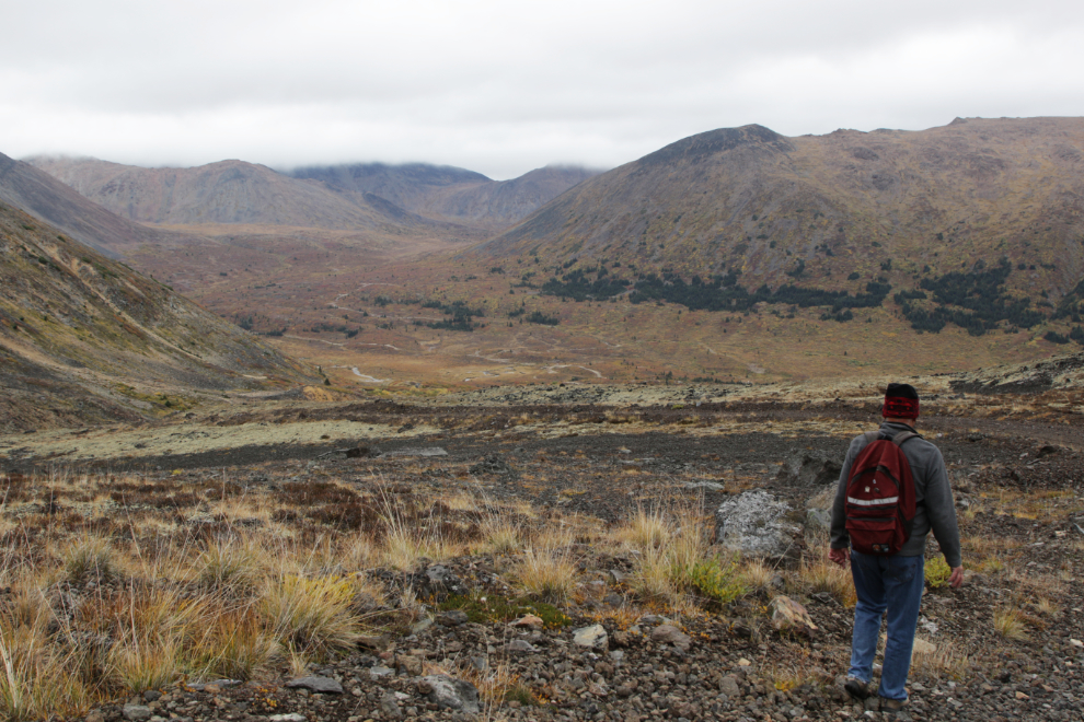 Walking down from Ruby Mountain, Atlin, BC.