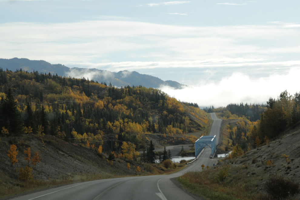 The Alaska Highway at the 'blue bridge' east of Whitehorse. 