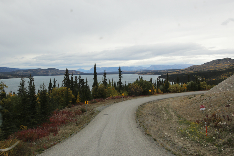 Driving north along the Atlin Road.