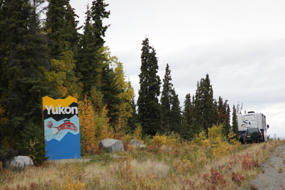 The Yukon border on the Atlin Road.