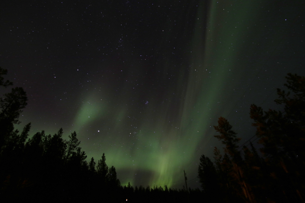 The aurora borealis at Whitehorse, Yukon.