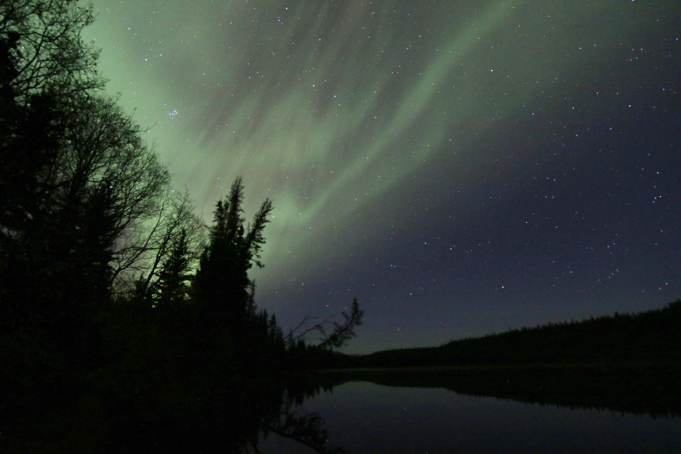 The aurora borealis at Mary Lake near Whitehorse, Yukon.