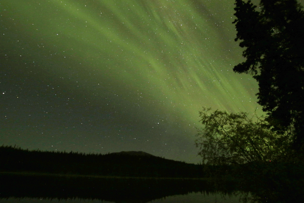 The aurora borealis at Mary Lake near Whitehorse, Yukon.