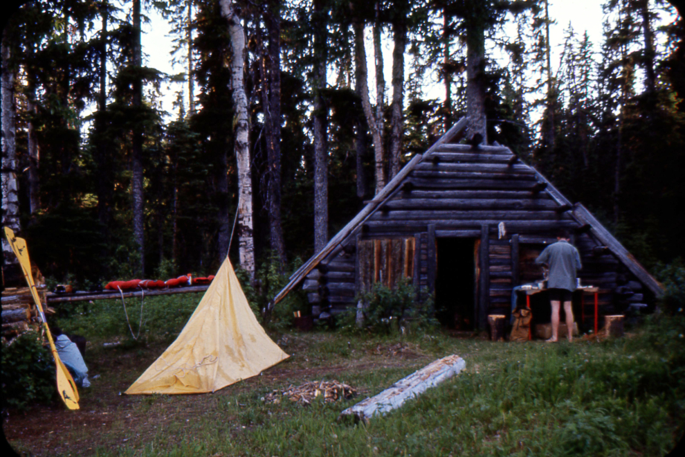 Paddling BC's Bowron Lakes circuit in 1968 - a triangular cabin.