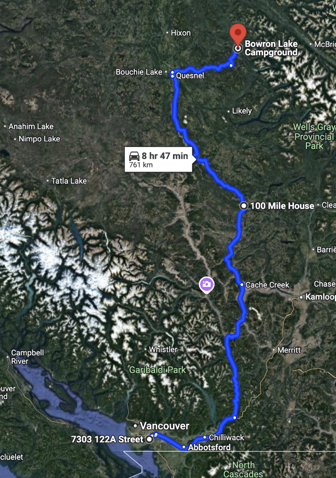  The drive to BC's Bowron Lakes circuit in 1968