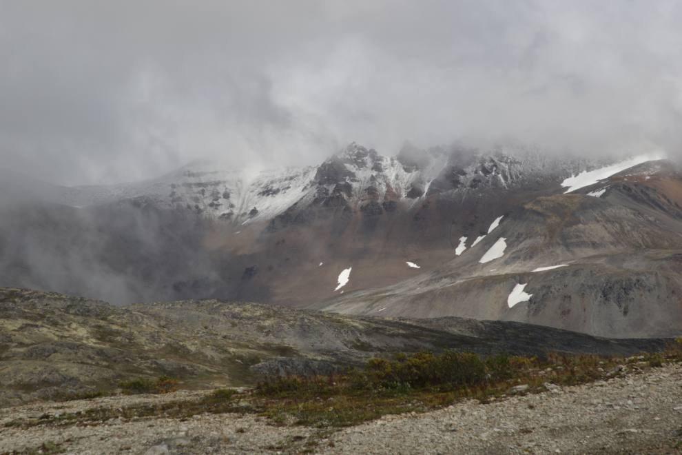 Fresh snow above the Haines Summit in late August.