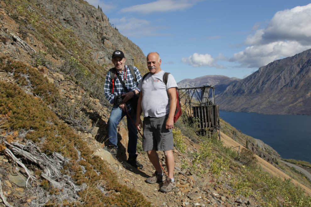 Del Smith and Murray Lundberg at the historic Venus silver mine.