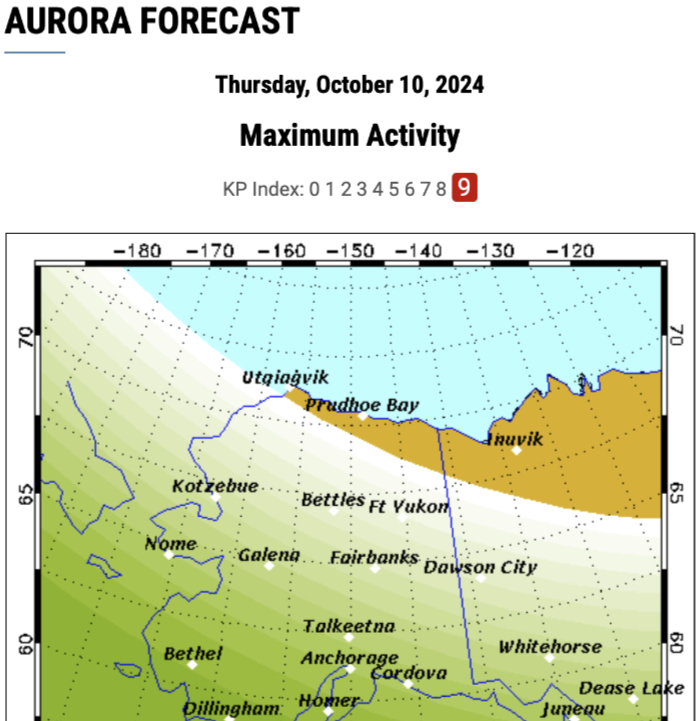 The most incredible aurora forecast I'd ever seen - October 10, 2024.