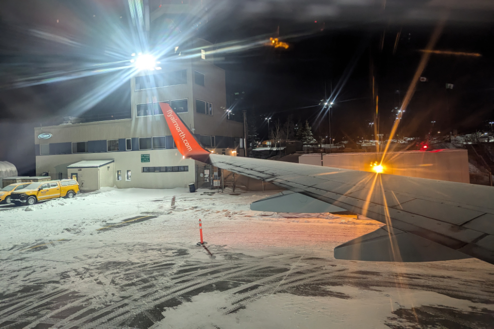 On my Air North flight at Whitehorse, Yukon.