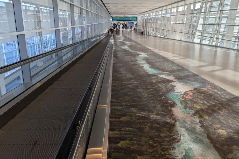 Floor mural at Calgary airport (YYC).