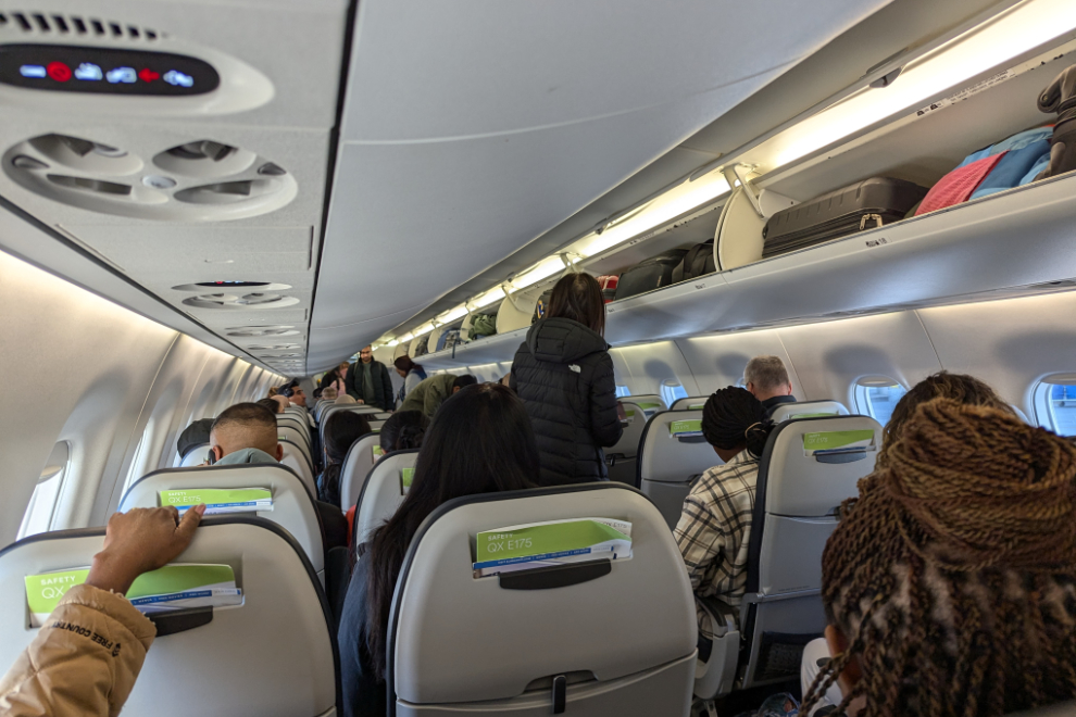 Aboard Horizon Air's 2023 Embraer ERJ-175, N656QX.