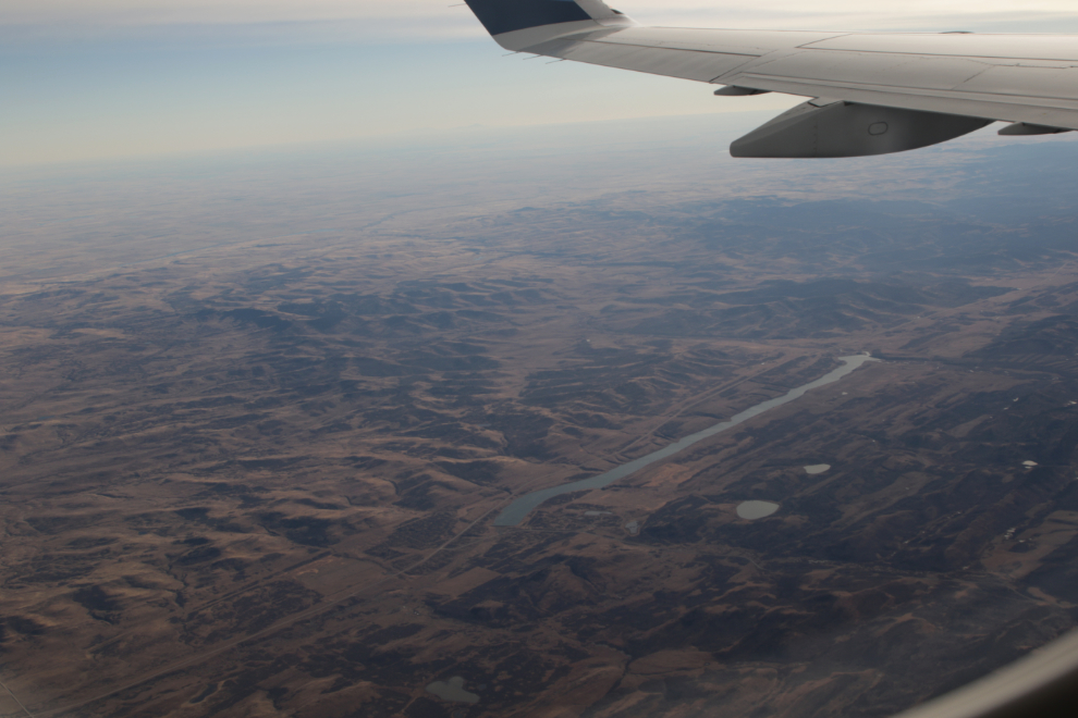 Flying over southwestern Alberta.