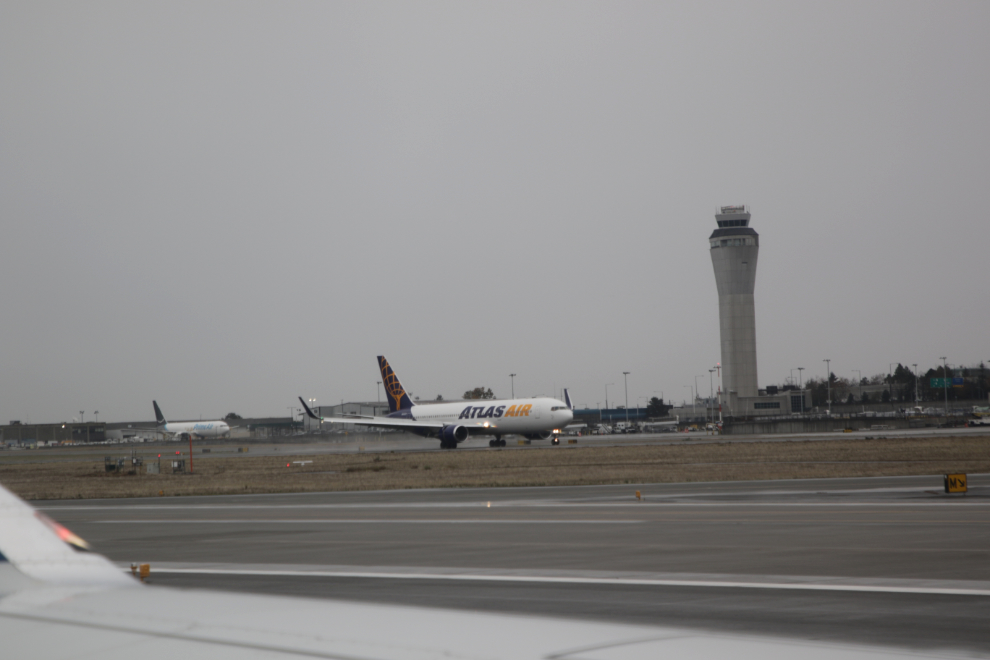 Arriving at rainy Sea-Tac airport.