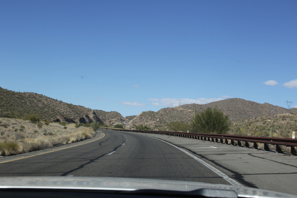 A pass just north of the Santa Maria River on Arizona Highway 93.