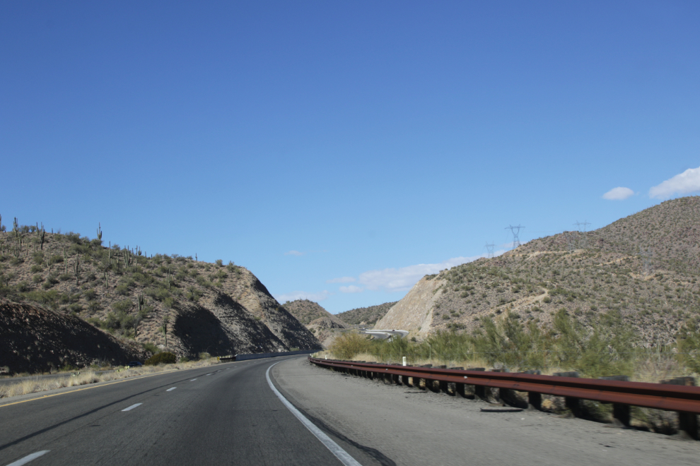 A pass just north of the Santa Maria River on Arizona Highway 93.