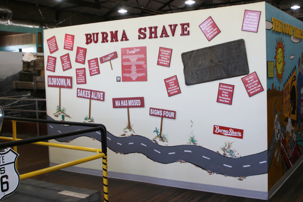 Burma Shave display at the Arizona Route 66 Museum in Kingman.