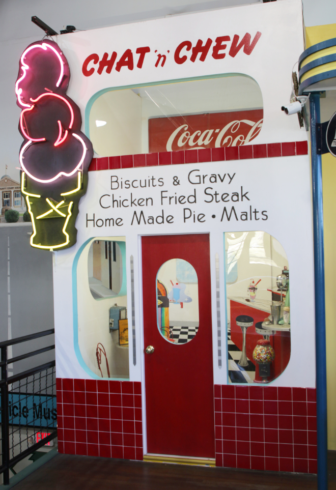 Roadside diner display at the Arizona Route 66 Museum in Kingman.