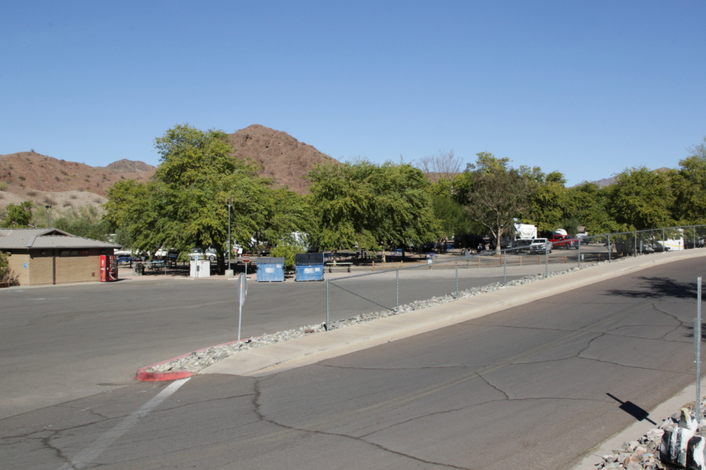 The campground at Cattail Cove State Park, Arizona.