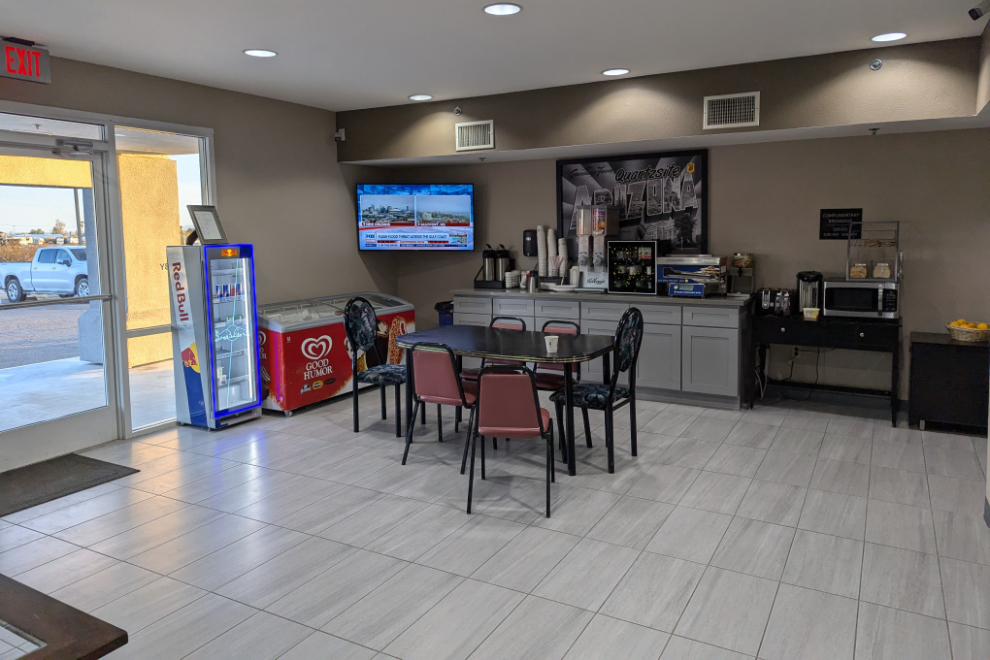 Lobby of the Super 8 Quartzsite, Arizona.