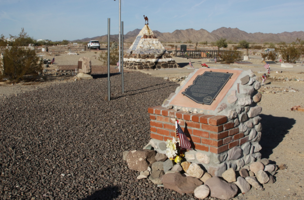 The grave of soldier, sailor, and movie actor George Washington "Buck" Conner (1880-1947), at Quartzsite, Arizona.