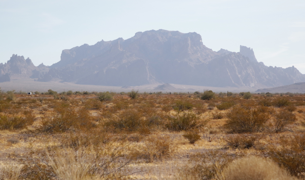 Spectacular mountains south of Quartzsite, Arizona.