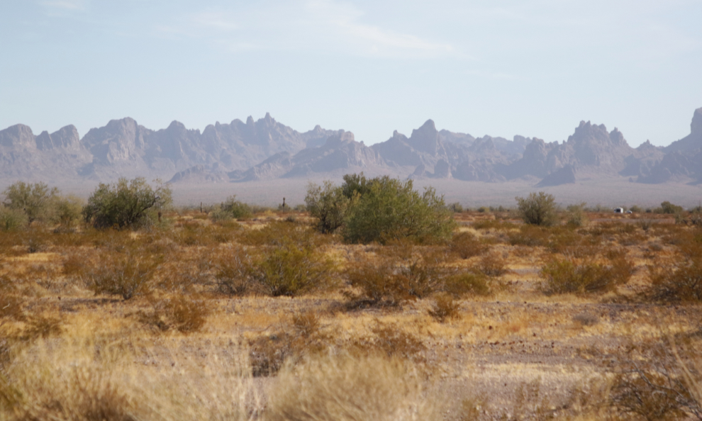 Spectacular mountains south of Quartzsite, Arizona.