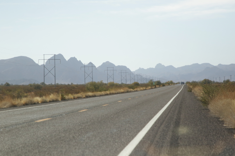 Southbound on Arizona Highway 95 south of Quartzsite.