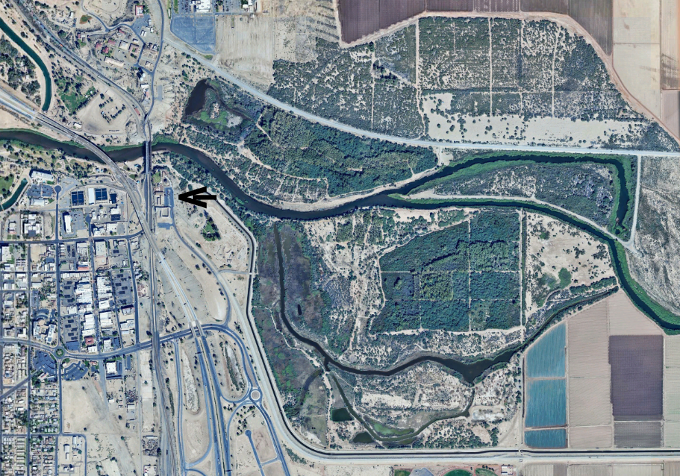 The Yuma East Wetlands and Colorado River, Arizona.