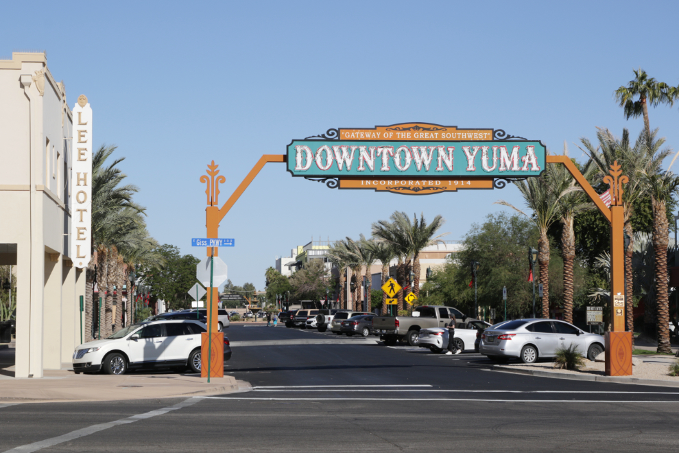 Historic downtown Yuma sign.