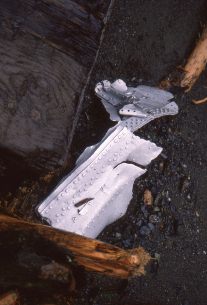 Airplane wreckage at Airplane Creek, BC.