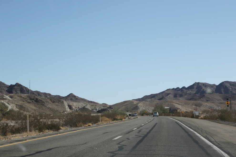 Arizona Highway 8, climbing Telegraph Pass through the Gila Mountains about 18 miles (29 km) east of Yuma.