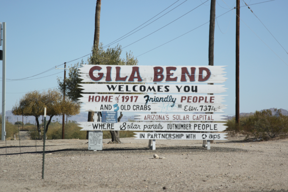 Welcome to Gila Bend, Arizona.