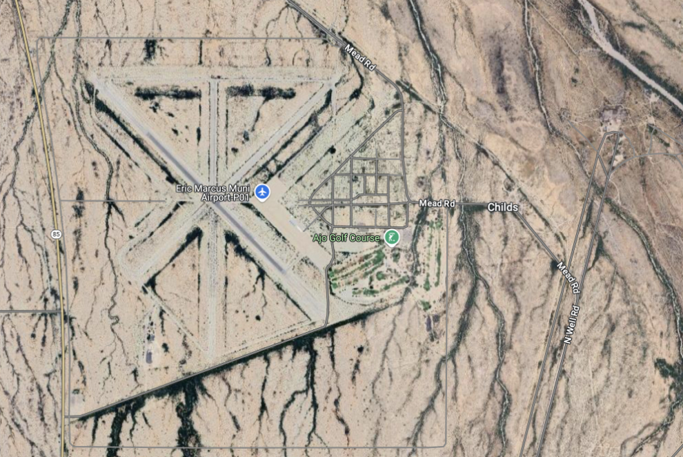 Mostly-abandoned military air base at Ajo, Arizona.