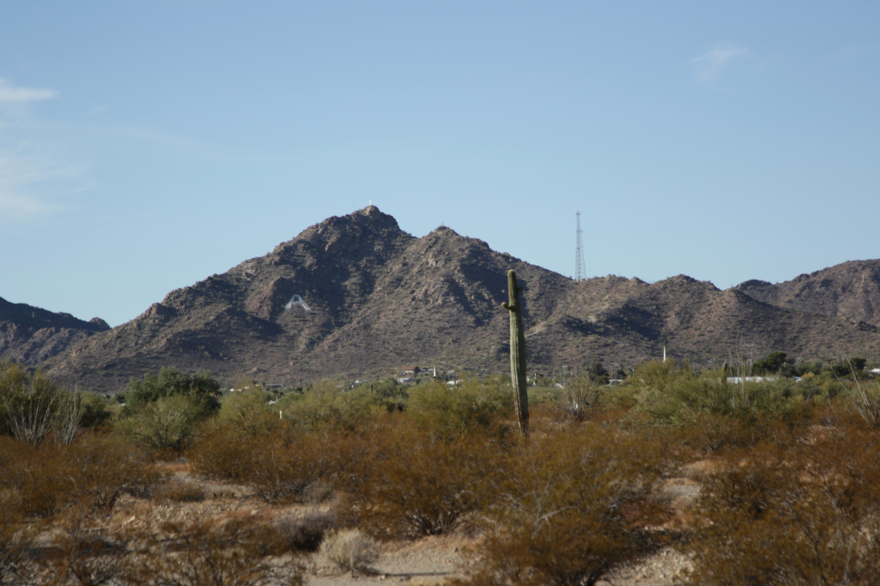 Camelback Mountain (A Mountain) at Ajo, Arizona.