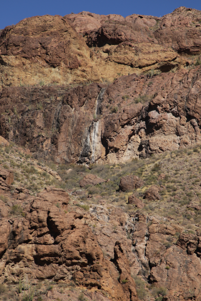 Dry waterfall along the Arch Canyon trail, Organ Pipe Cactus National Monument, Arizona.