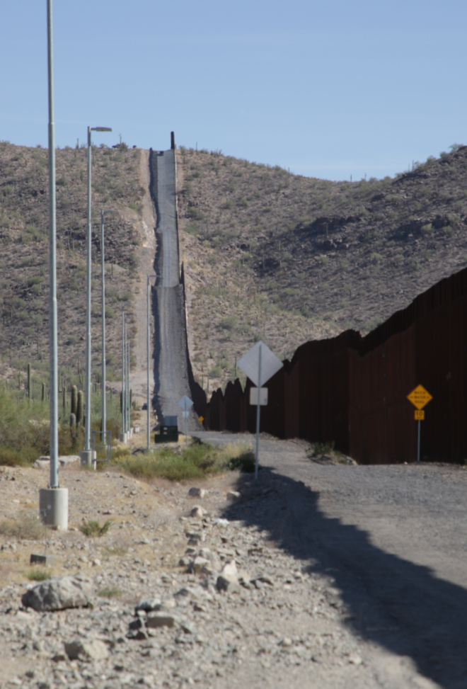 The Wall along the Mexican border west of Arizona Highway 85.