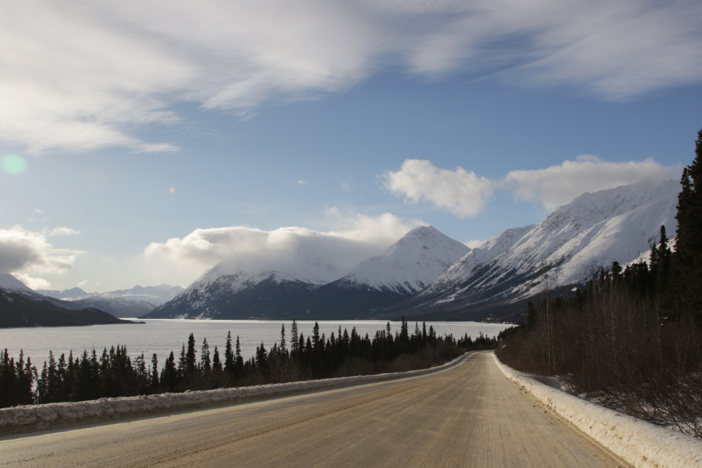 Tutshi Lake on the South Klondike Highway in January.  