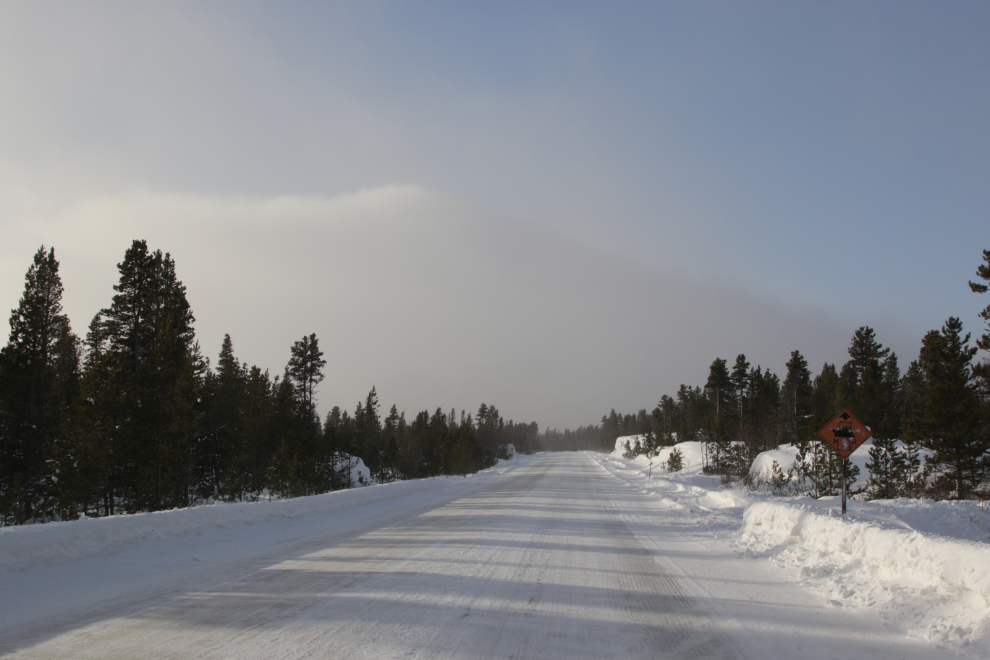 An approaching storm near Log Cabin on the South Klondike Highway in January. 